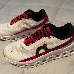 On Running Men’s 7 Cloud Monster Shoes - White and Pink- New